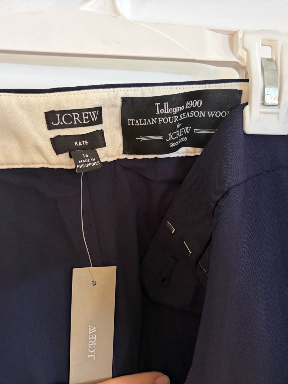 J. Crew NWT Women’s Sz 16 Navy Wool Pants - Kate Fit High Quality